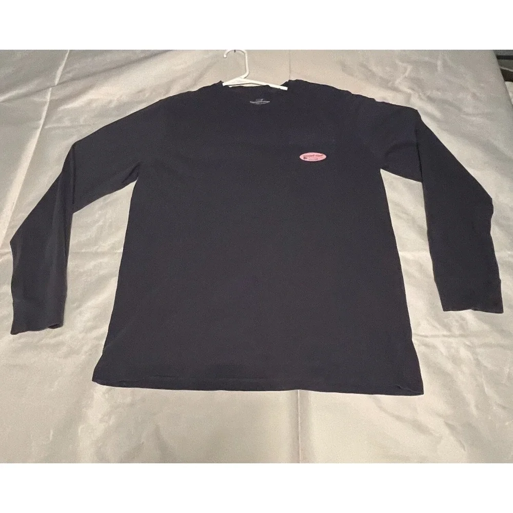 Vineyard Vines Boys T-Shirt Medium 18 Navy Logo Graphic Lacross Since 1998 *READ